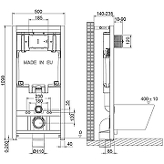 Инсталляция Lemark Peneda 9880314 для унитаза с клавишей смыва Хром матовый-5
