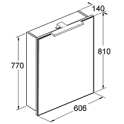 Зеркальный шкаф Roca Victoria 60 L A857474806 с подсветкой Белый глянец-2