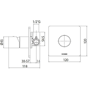 Скрытая часть для смесителя Bossini Z00007000 G 1/2-1