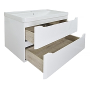 Тумба с раковиной Azario Lotos 80/2 CS00083931 подвесная Белая-2