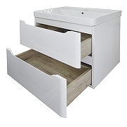 Тумба с раковиной Azario Lotos 60/2 CS00083929 подвесная Белая-2