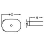 Раковина-чаша Azario 60 AZ-2143P SP Белая глянцевая-2