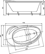Акриловая ванна Azario Paolina 170х97 L AV.0072170 без гидромассажа-3