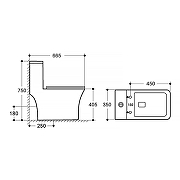 Унитаз моноблок Azario Lodi AZ-8617 цвет Белый с сиденьем Микролифт-10