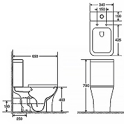Унитаз компакт Azario Fretta Square AZ-5121 с бачком и сиденьем Микролифт-14