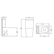 Унитаз компакт Azario Luana AZ-8593 с бачком и сиденьем Микролифт-2