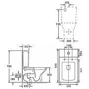 Унитаз компакт Azario Formal AZ-1353B с бачком и сиденьем Микролифт-15