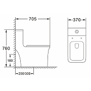 Унитаз моноблок Azario Gressa AZ-1111MB Черный матовый с сиденьем Микролифт-9