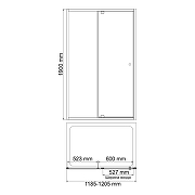 Душевая дверь WasserKRAFT Aula 120 11P05 профиль Хром стекло прозрачное-7
