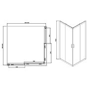 Душевой уголок Azario Greenwood 900x900 AZ-NNE1142 900 профиль Хром стекло прозрачное-2