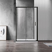 Душевой уголок Azario Milton 120х80 AZ-ND1131-L 1200 BLACK профиль Черный стекло прозрачное-1