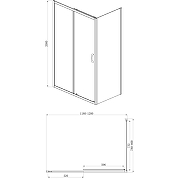 Душевой уголок Azario Milton 120х80 AZ-ND1131-L 1200 BLACK профиль Черный стекло прозрачное-2