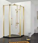 Душевой уголок Azario Ontario 90х90 R AZ-NBB3231 900 GOLD профиль Золото стекло прозрачное-1