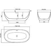 Акриловая ванна Grossman Classic 150х78 GR-2403MB цвет Черный матовый-6