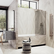 Шторка на ванну Maybah Glass MGV-151-2у 740x1400 в узком профиле Бронза стекло бронзовое-2