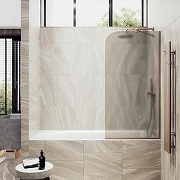 Шторка на ванну Maybah Glass MGV-150-2у 740x1400 в узком профиле Бронза стекло бронзовое матовое