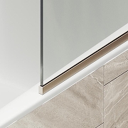 Шторка на ванну Maybah Glass MGV-154-2у 740x1400 в узком профиле Бронза стекло прозрачное-5