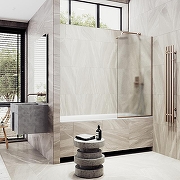 Шторка на ванну Maybah Glass MGV-149-2у 740x1400 в узком профиле Бронза стекло сатиновое-2