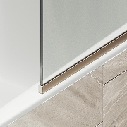 Шторка на ванну Maybah Glass MGV-149-2у 740x1400 в узком профиле Бронза стекло сатиновое-5