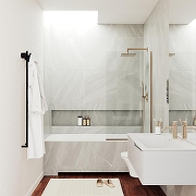 Шторка на ванну Maybah Glass MGV-63-2у 700x1400 в узком профиле Бронза стекло прозрачное-2