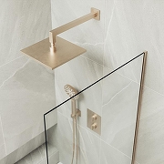 Шторка на ванну Maybah Glass MGV-63-2у 700x1400 в узком профиле Бронза стекло прозрачное-4