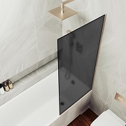 Шторка на ванну Maybah Glass MGV-87-2у 700x1400 в узком профиле Бронза стекло графитовое матовое-2