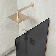 Шторка на ванну Maybah Glass MGV-87-2у 700x1400 в узком профиле Бронза стекло графитовое матовое-3