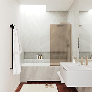 Шторка на ванну Maybah Glass MGV-76-2у 800x1400 в узком профиле Бронза стекло бронзовое матовое-1