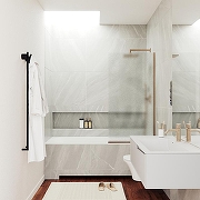 Шторка на ванну Maybah Glass MGV-94-2у 800x1400 в узком профиле Бронза стекло сатиновое-1