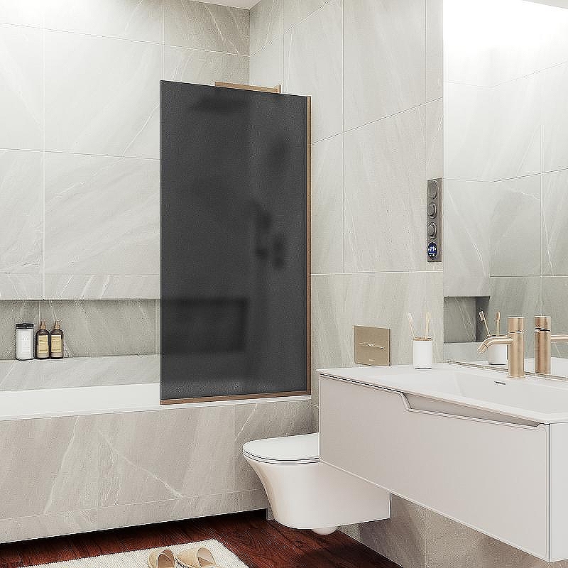 Шторка на ванну Maybah Glass MGV-88-2у 800x1400 в узком профиле 