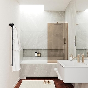 Шторка на ванну Maybah Glass MGV-71-2у 900x1400 в узком профиле Бронза стекло бронзовое-2