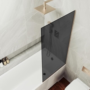 Шторка на ванну Maybah Glass MGV-83-2у 900x1400 в узком профиле Бронза стекло графитовое-2