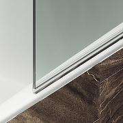 Шторка на ванну Maybah Glass MGV-596-5 400x1400 поворотная на монопетле Хром матовый стекло прозрачное-5