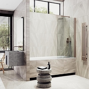 Шторка на ванну Maybah Glass MGV-598-2 600x1400 поворотная на монопетле Бронза стекло прозрачное-2