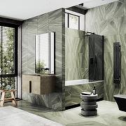 Шторка на ванну Maybah Glass MGV-623-6 800x1400 поворотная на монопетле Черный стекло графитовое-1