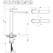 Смеситель для раковины Ravak Eleganta EL 015.20BLM X070291 Черный матовый-2
