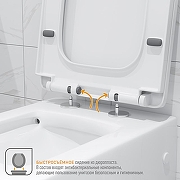 Унитаз Grossman Cristal GR-4481 подвесной цвет Белый с сиденьем Микролифт-7