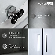 Душевой уголок WasserKRAFT Lippe 160x80 45S50 профиль Серебристый стекло прозрачное-2