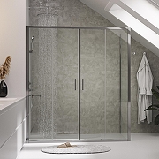 Душевой уголок WasserKRAFT Lippe 150x80 45S47 профиль Серебристый стекло прозрачное-3