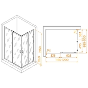 Душевой уголок RGW Passage PA-040 120x90 3508104092-11 профиль Хром стекло прозрачное-2