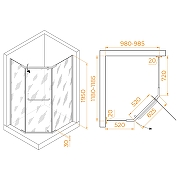 Душевой уголок RGW Passage PA-091 120x100 35089102-11 профиль Хром стекло прозрачное-1