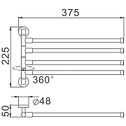 Полотенцедержатель D-Lin D255111 поворотный Черный матовый-2