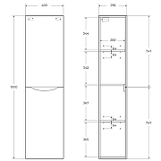 Шкаф пенал BelBagno Fly-Marino 40 R FLY-MARINO-1500-2A-SC-RN-P-R подвесной Rovere Nature-6