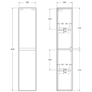Шкаф пенал BelBagno Kraft 33 R KRAFT-1600-2A-SC-RGB-R подвесной Rovere Galifax Bianco-5