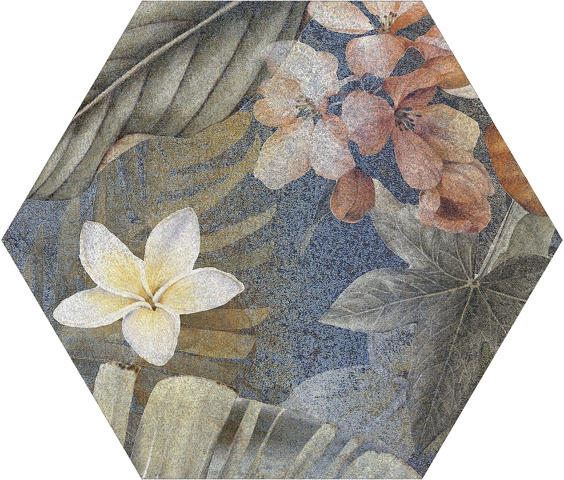 Керамогранит ITT Ceramic HIBISCUS Blue Matt Hexa Матовый 