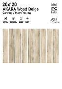 Керамогранит ITC Ceramic AKARA Wood Beige Carving Коричневый Карвинг 20x120 см-2