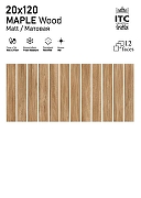 Керамогранит ITC Ceramic MAPLE Wood Carving Коричневый Карвинг 20x120 см-4