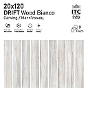 Керамогранит ITC Ceramic DRIFT Wood Bianco Carving Серый Карвинг 20x120 см-4