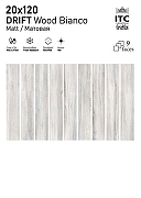 Керамогранит ITC Ceramic DRIFT Wood Bianco Carving Серый Карвинг 20x120 см-5