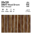 Керамогранит ITC Ceramic DRIFT Wood Brown Carving Коричневый Карвинг 20x120 см-7